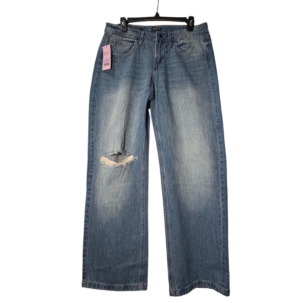 Wild Fable NWT Low Rise Straight Leg Distressed Jeans Size 8 31.5 Inseam